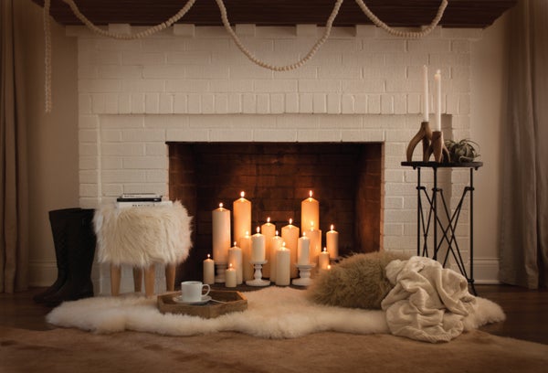 Candle Lit fireplace