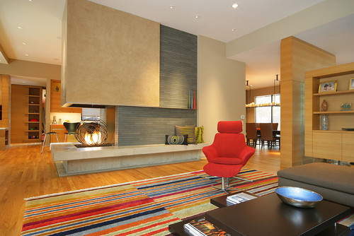 modern fireplace