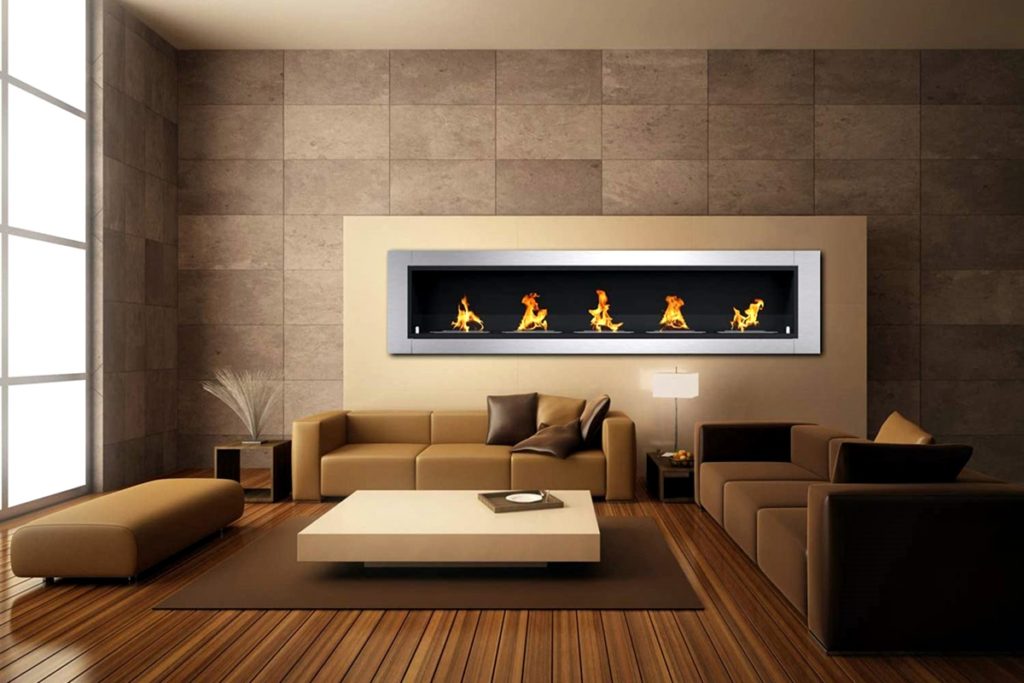 recessed large ethanol fireplace