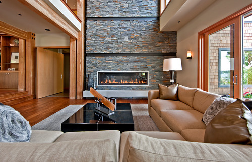 rectangular gas fireplace