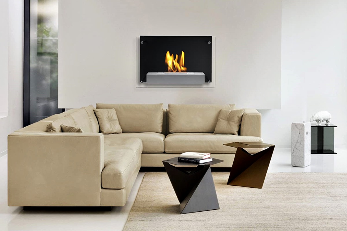 wall mounted ventless fireplace